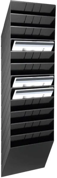 Filing system with 12 compartments black A4 landscape FLEXIBOXX