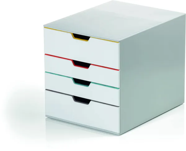 Durable Varicolor A4 Drawer Cabinet 4 Compartments White