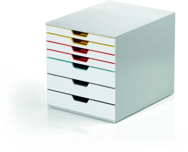 Durable Varicolor A4 Drawer Cabinet 7 Compartments White