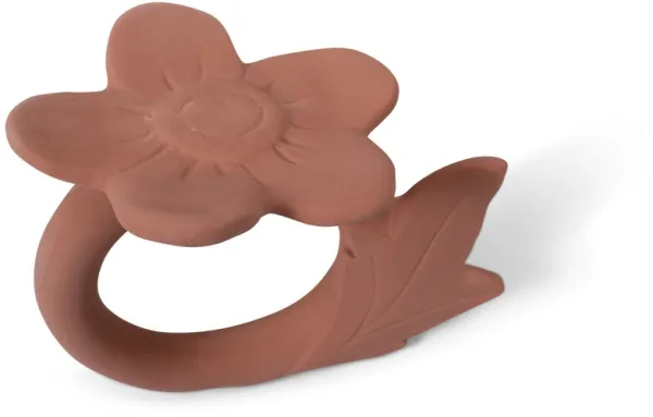 Flower teether made of natural rubber