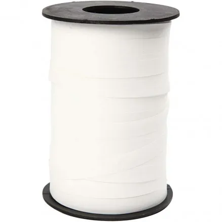 Gift ribbon, white, W: 10 mm, matt, 250 m/ 1 roll.