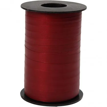 Gift ribbon, dark red, W: 10 mm, matt, 250 m/1 roll.