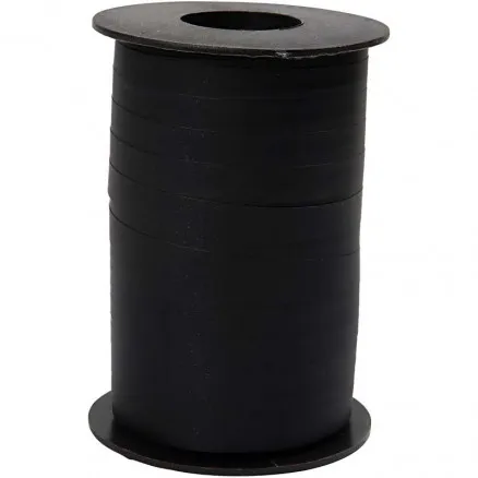 Gift ribbon, black, W: 10 mm, matt, 250 m/1 roll.
