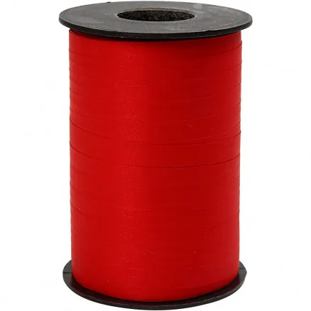 Gift ribbon, red, W: 10 mm, matt, 250 m/ 1 roll.