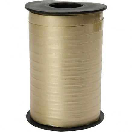 Gift ribbon, gold, W: 10 mm, matt, 250 m/ 1 roll.