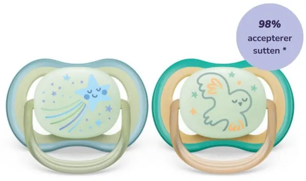 Dummy, Ultra Air Night 0–6 months, 2-pack