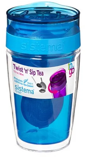 Thermo cup for tea 370 ml pink, blue, lime, melon, purple Sistema
